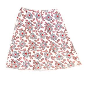 Boden Linen A-Line Floral Skirt Pull-On UK 18